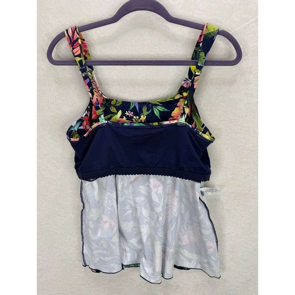 Lands' End Women's Tropical Print Tankini Top Size Large - Picture 6 of 8